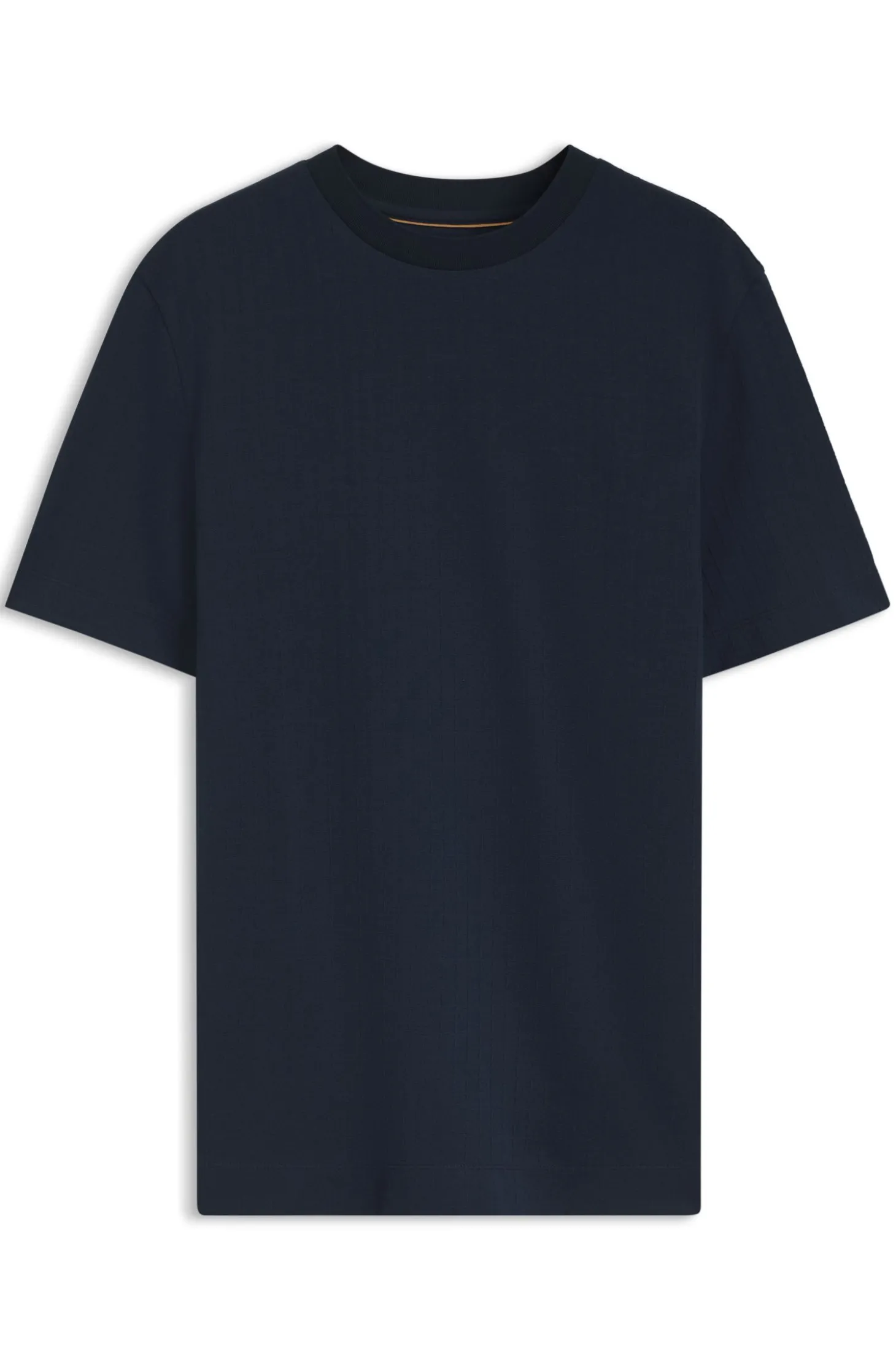 T-Shirt mit Windowpane-Karo aus Baumwoll-Mix mit Seide