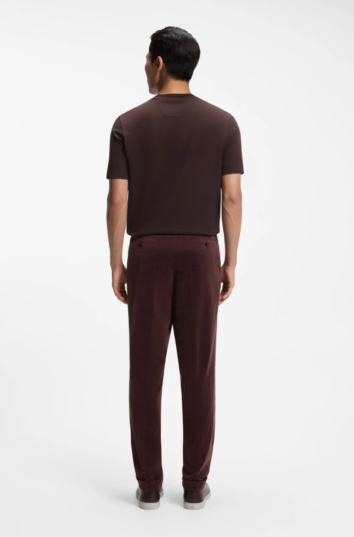 T-Shirt mit Windowpane-Karo aus Baumwoll-Mix mit Seide