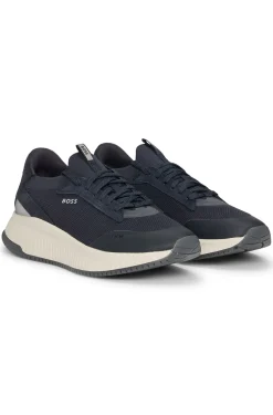 TTNM EVO Sneakers mit gestricktem Obermaterial und Velourslederdetails