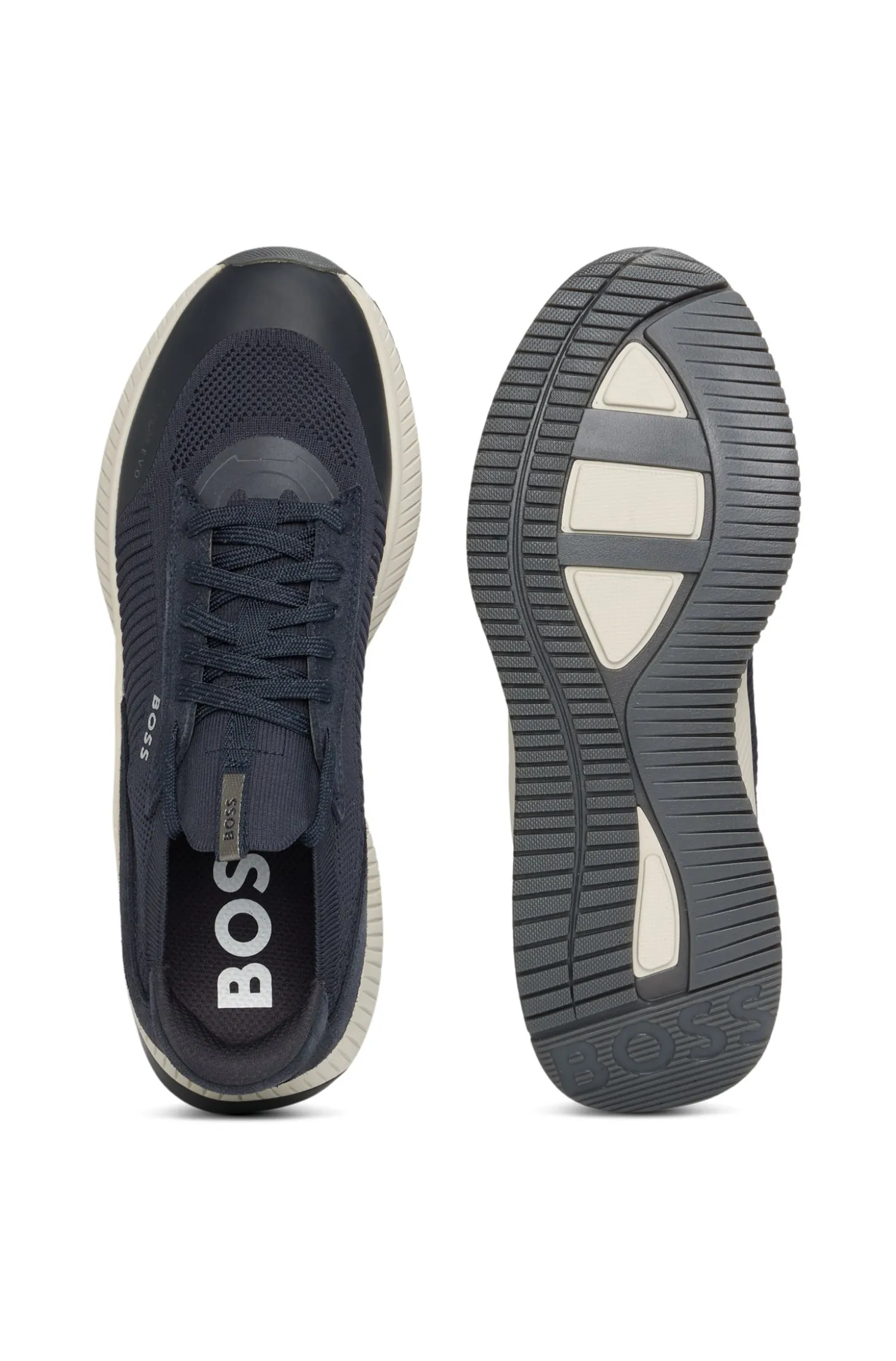 TTNM EVO Sneakers mit gestricktem Obermaterial und Velourslederdetails