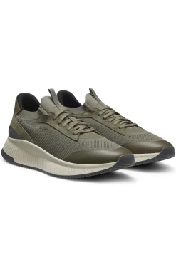 TTNM EVO Sneakers mit gestricktem Obermaterial und Velourslederdetails