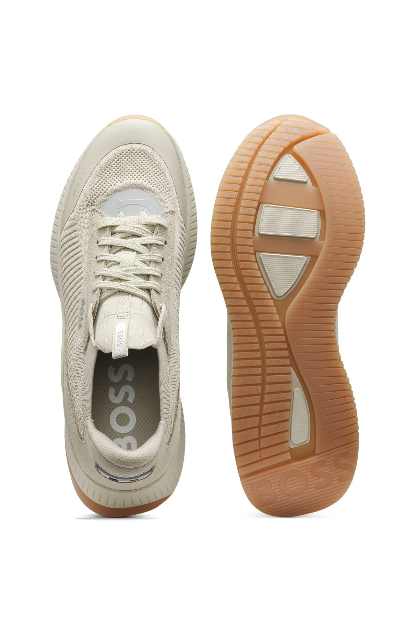 TTNM EVO Sneakers mit gestricktem Obermaterial und Velourslederdetails