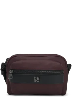 Umhängetasche aus Twill mit Stack-Logo aus Metall
