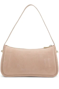 Umhängetasche aus Veloursleder mit metallenen Double-B-Monogramm