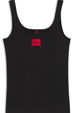 Unterhemd aus Stretch-Baumwolle mit rotem Logo
