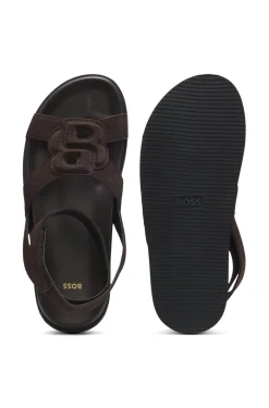 Veloursleder-Sandalen mit Double-B-Monogramm