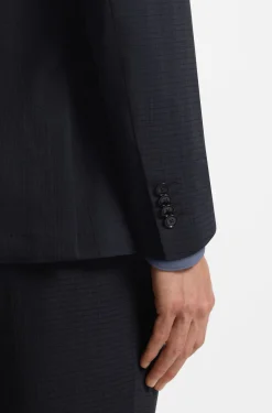 Verstaubares Slim-Fit Sakko aus waschmaschinenfestem Woll-Mix
