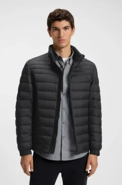 Verstaubare wattierte Jacke mit wasserabweisendem Finish und Logo-Badge