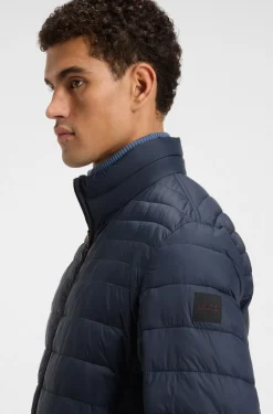 Verstaubare wattierte Jacke mit wasserabweisendem Finish und Logo-Badge