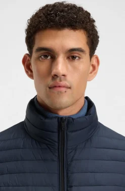 Verstaubare wattierte Jacke mit wasserabweisendem Finish und Logo-Badge