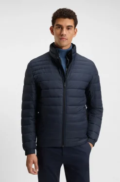 Verstaubare wattierte Jacke mit wasserabweisendem Finish und Logo-Badge