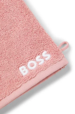 Waschhandschuh aus Baumwolle mit kontrastfarbener Logo-Stickerei
