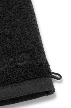 Waschhandschuh aus Baumwolle mit Logo-Stickerei