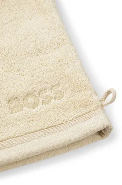Waschhandschuh aus Baumwolle mit Logo-Stickerei