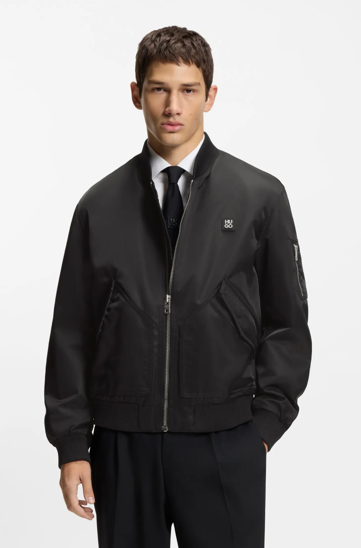 Wasserabweisende Bomberjacke mit Stack-Logo