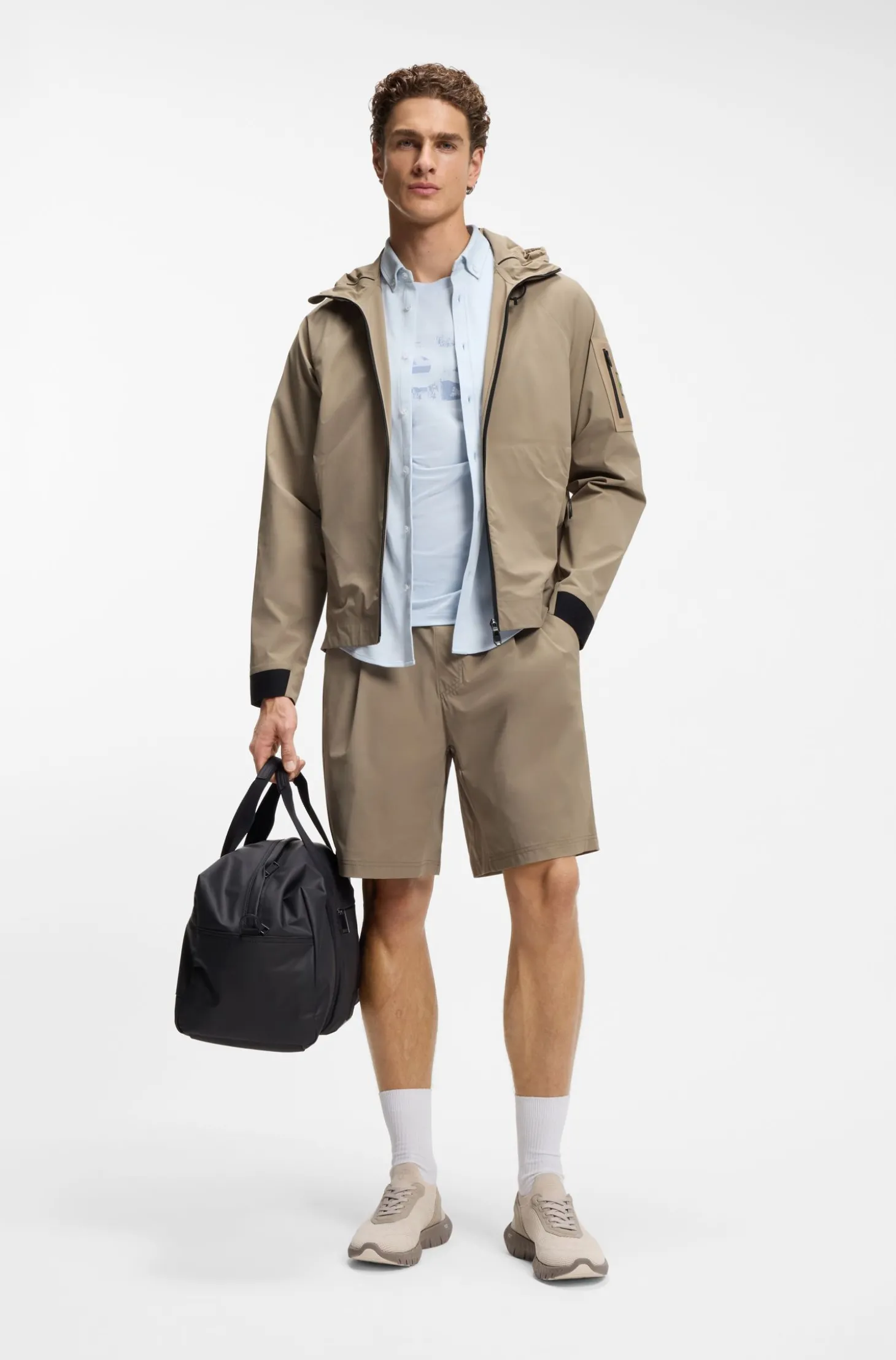 Wasserabweisende Jacke mit filigraner Waffelstruktur