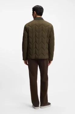 Wasserabweisende Jacke mit Nubukleder-Details