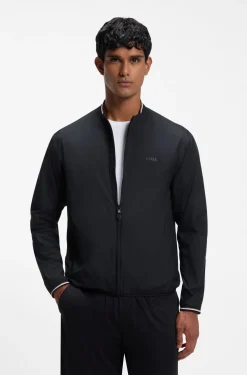 Wasserabweisende Jacke mit Reißverschluss und Logo-Details
