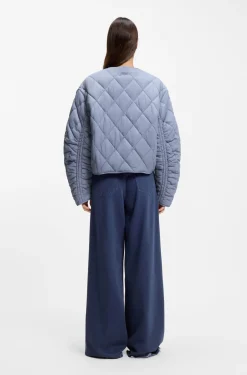 Wasserabweisende Jacke mit Rautensteppung