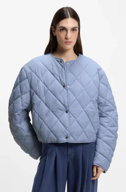 Wasserabweisende Jacke mit Rautensteppung