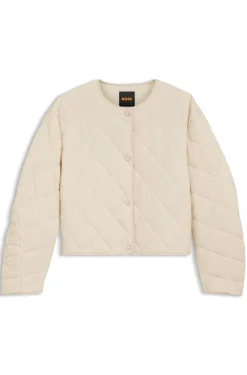 Wasserabweisende Jacke mit Rautensteppung