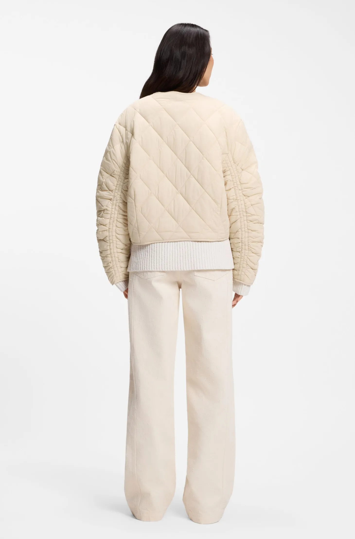 Wasserabweisende Jacke mit Rautensteppung