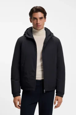 Wasserabweisende Kurzjacke mit Kapuze und Daunenfüllung