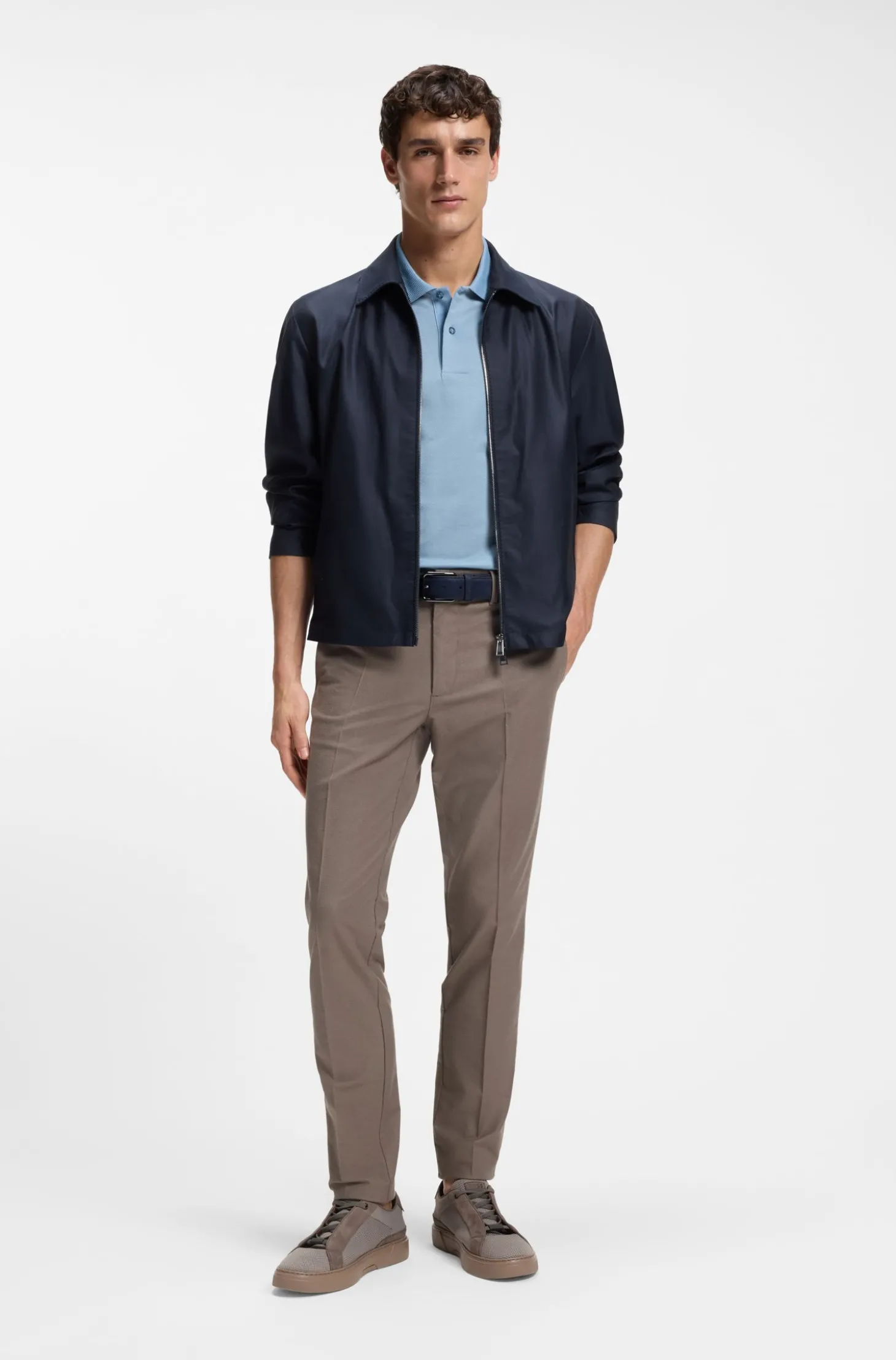Wasserabweisende Regular-Fit Jacke aus beschichtetem Gewebe