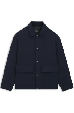 Wasserabweisende Relaxed-Fit Jacke aus angerautem Gewebe
