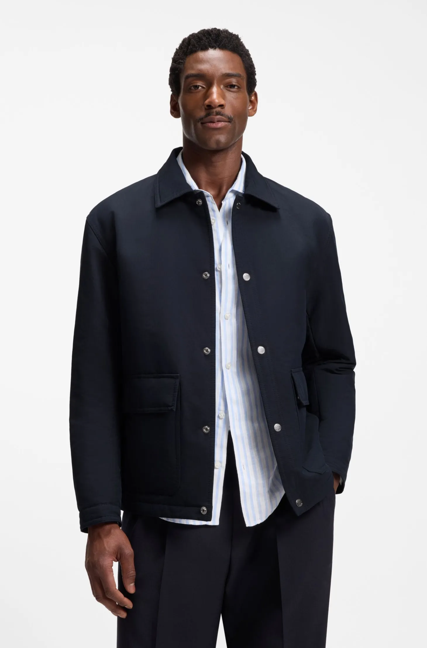 Wasserabweisende Relaxed-Fit Jacke aus angerautem Gewebe