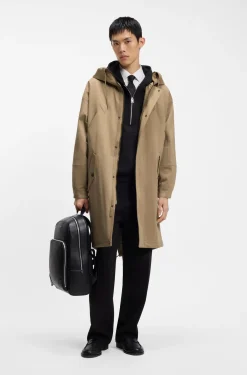 Wasserabweisender Parka aus Stretch-Baumwoll-Satin