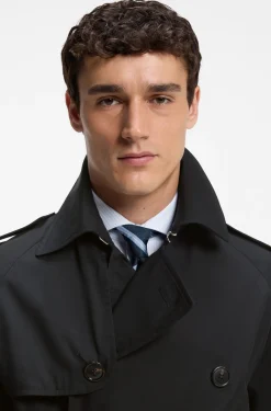 Wasserabweisender Trenchcoat aus Baumwoll-Twill