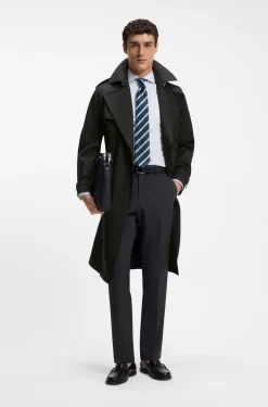 Wasserabweisender Trenchcoat aus Baumwoll-Twill