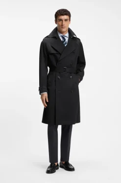 Wasserabweisender Trenchcoat aus Baumwoll-Twill