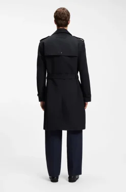 Wasserabweisender Trenchcoat aus Baumwoll-Mix mit Twill-Struktur