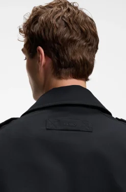 Wasserabweisender Trenchcoat aus Baumwoll-Mix mit Twill-Struktur