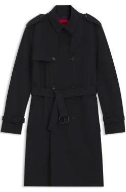 Wasserabweisender Trenchcoat aus Baumwoll-Mix mit Twill-Struktur
