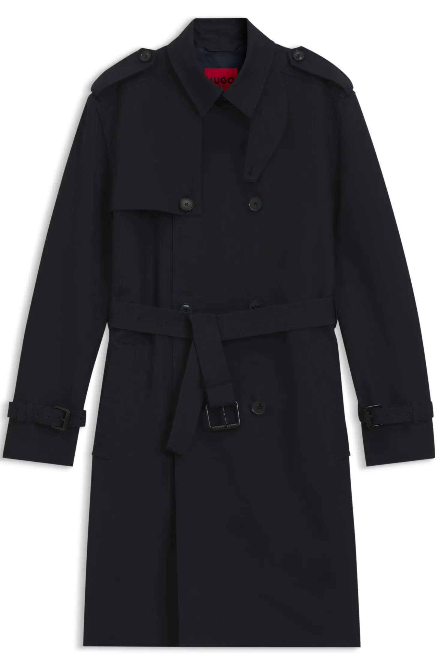 Wasserabweisender Trenchcoat aus Baumwoll-Mix mit Twill-Struktur