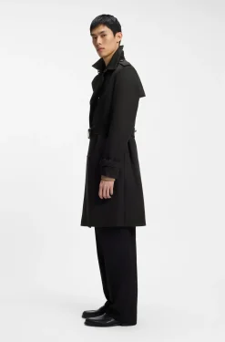Wasserabweisender Trenchcoat aus Baumwoll-Mix mit Twill-Struktur