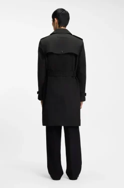 Wasserabweisender Trenchcoat aus Baumwoll-Mix mit Twill-Struktur