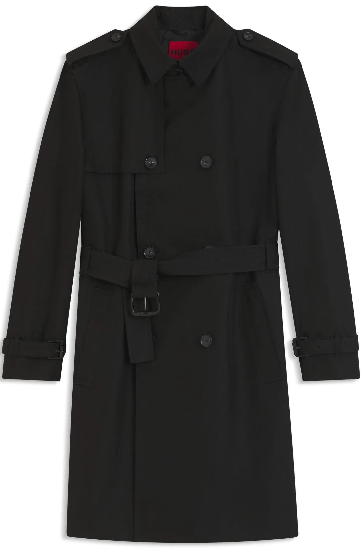 Wasserabweisender Trenchcoat aus Baumwoll-Mix mit Twill-Struktur