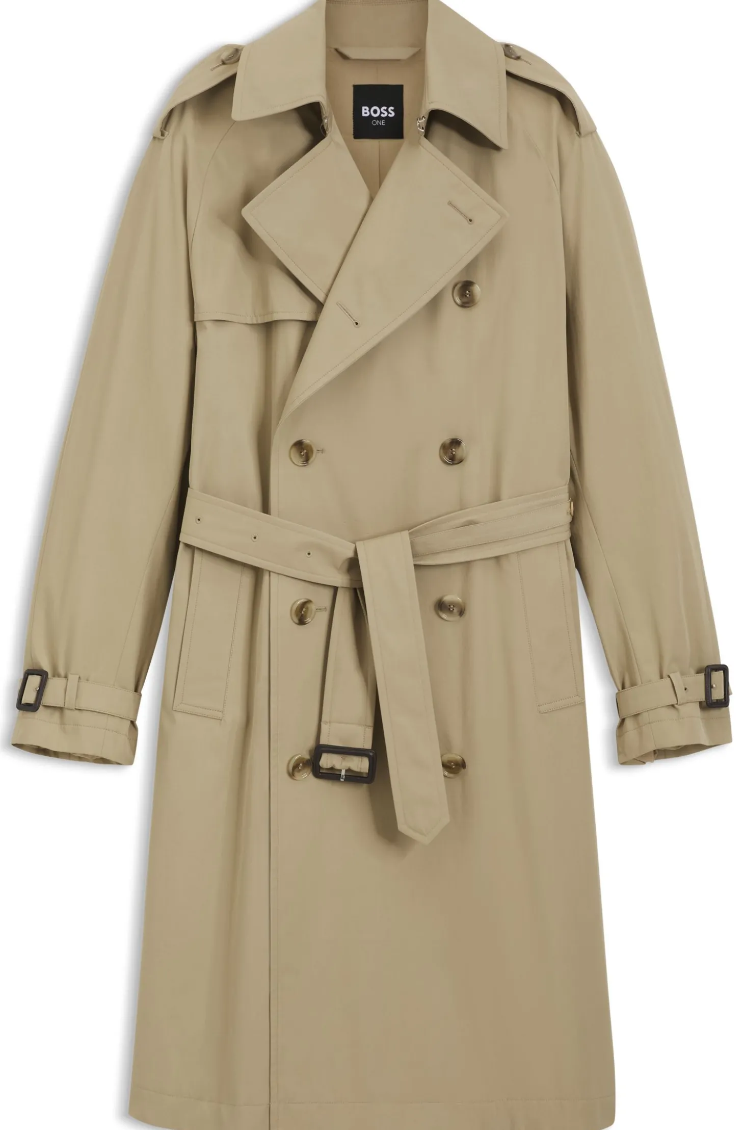 Wasserabweisender Trenchcoat aus Baumwoll-Twill