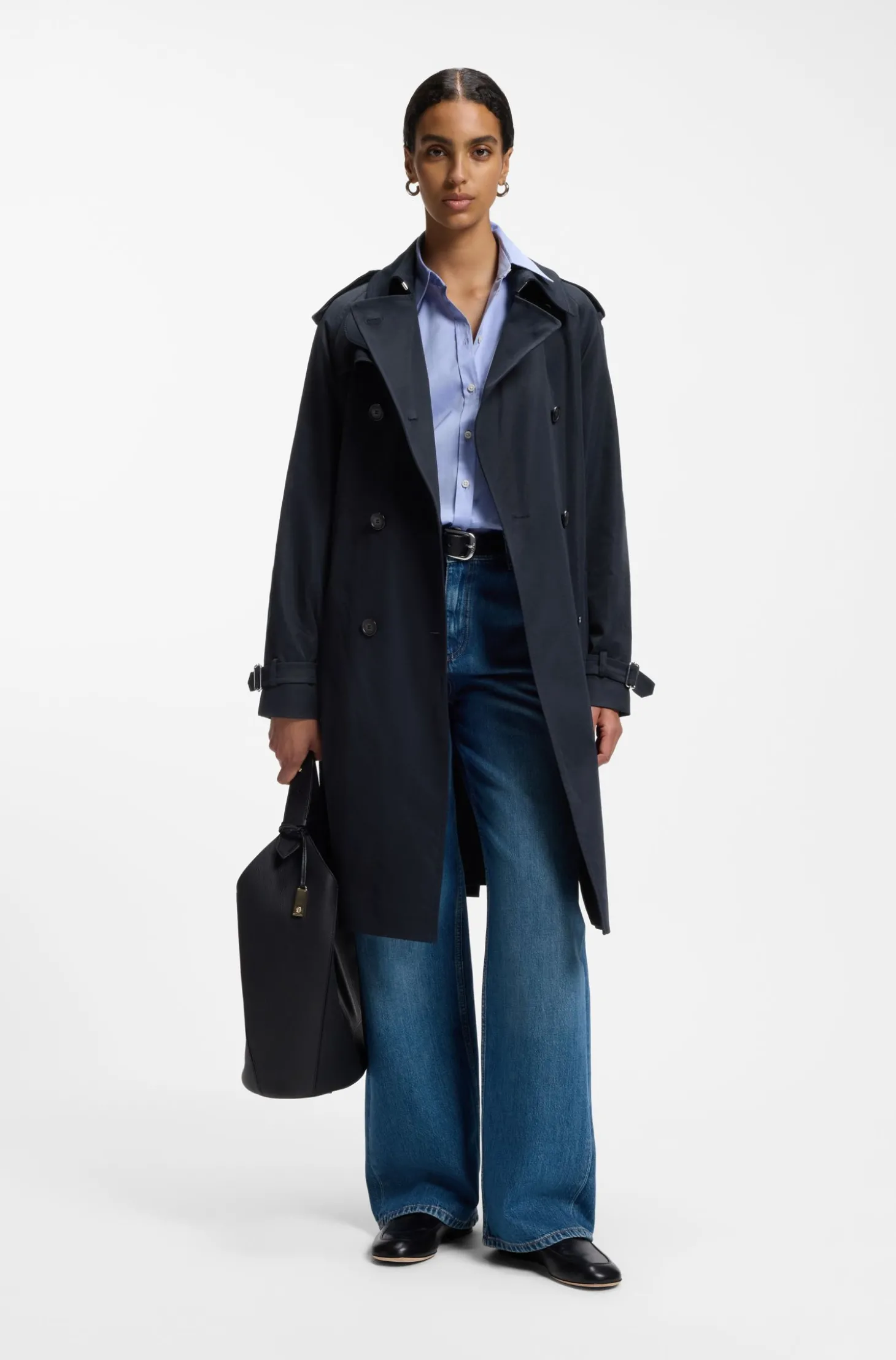 Wasserabweisender Trenchcoat mit Gürtel