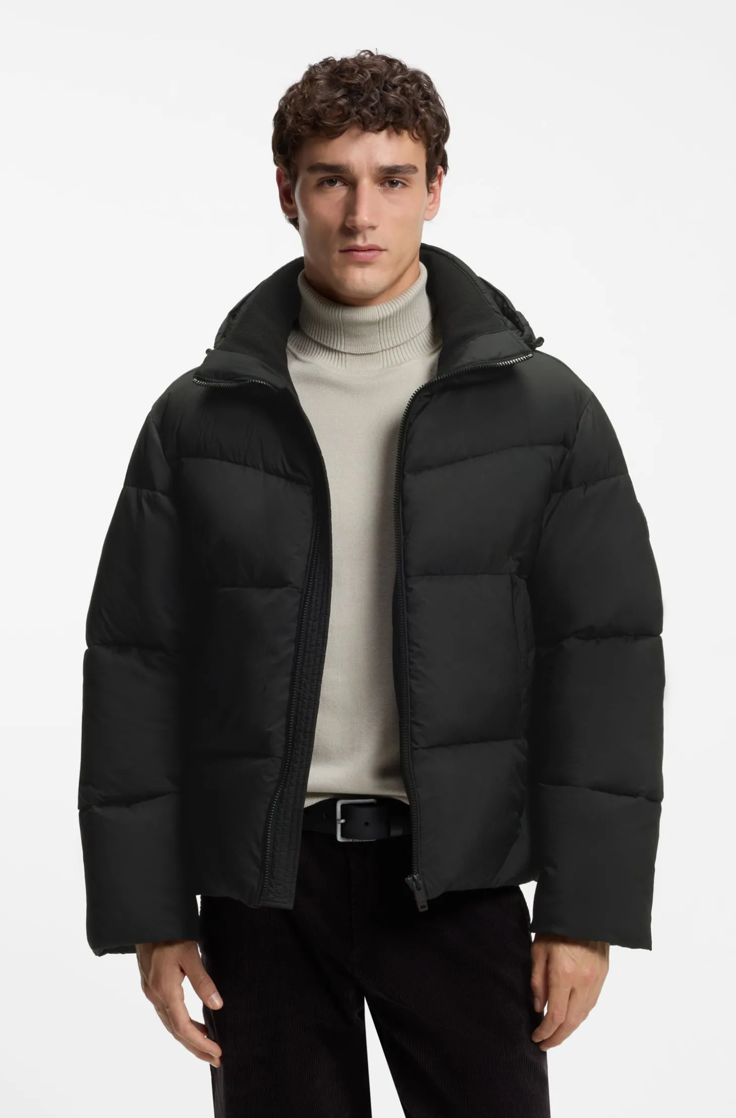 Wasserabweisende Steppjacke mit abnehmbarer Kapuze