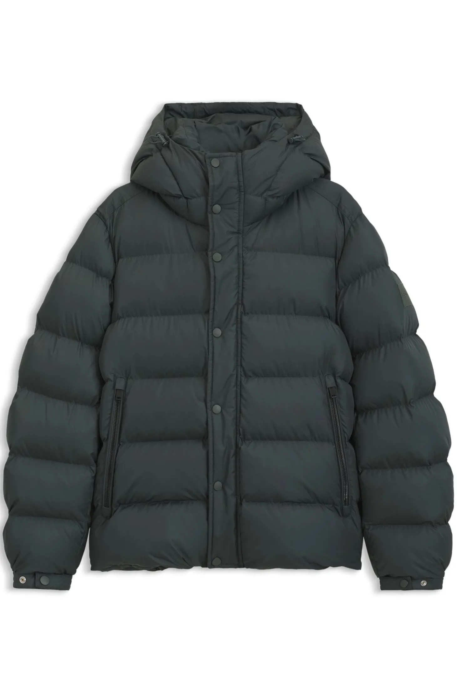 Wasserabweisende Steppjacke mit Kapuze und gepolstertem Kragen