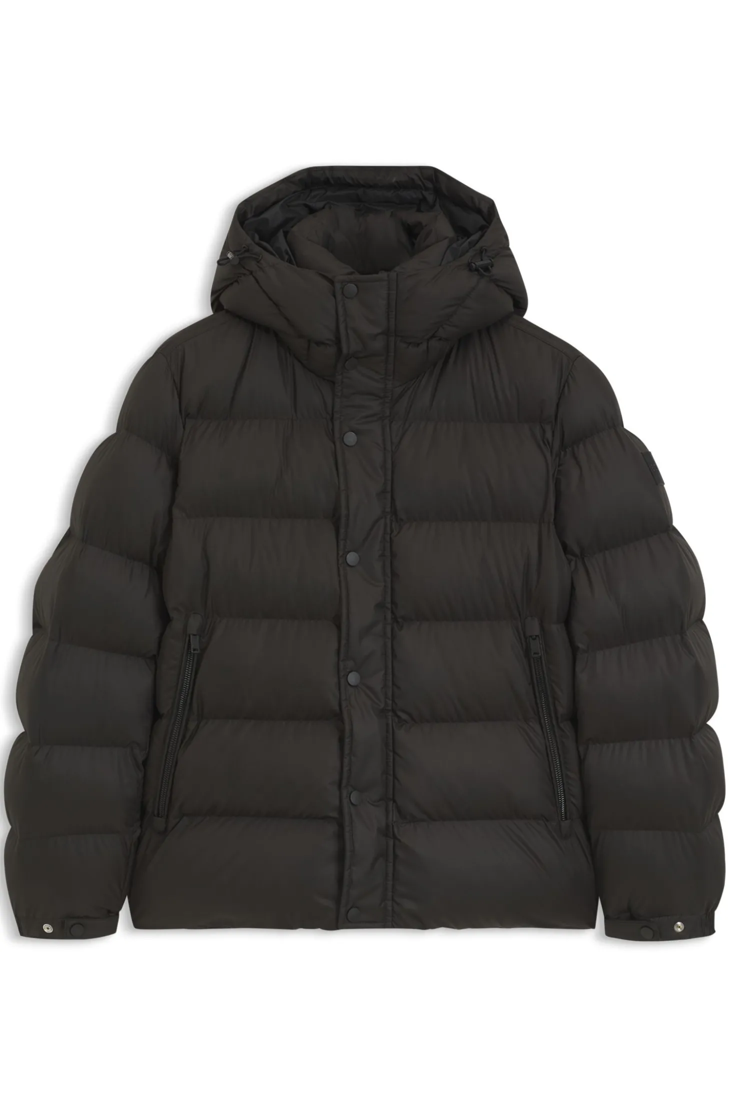 Wasserabweisende Steppjacke mit Kapuze und gepolstertem Kragen