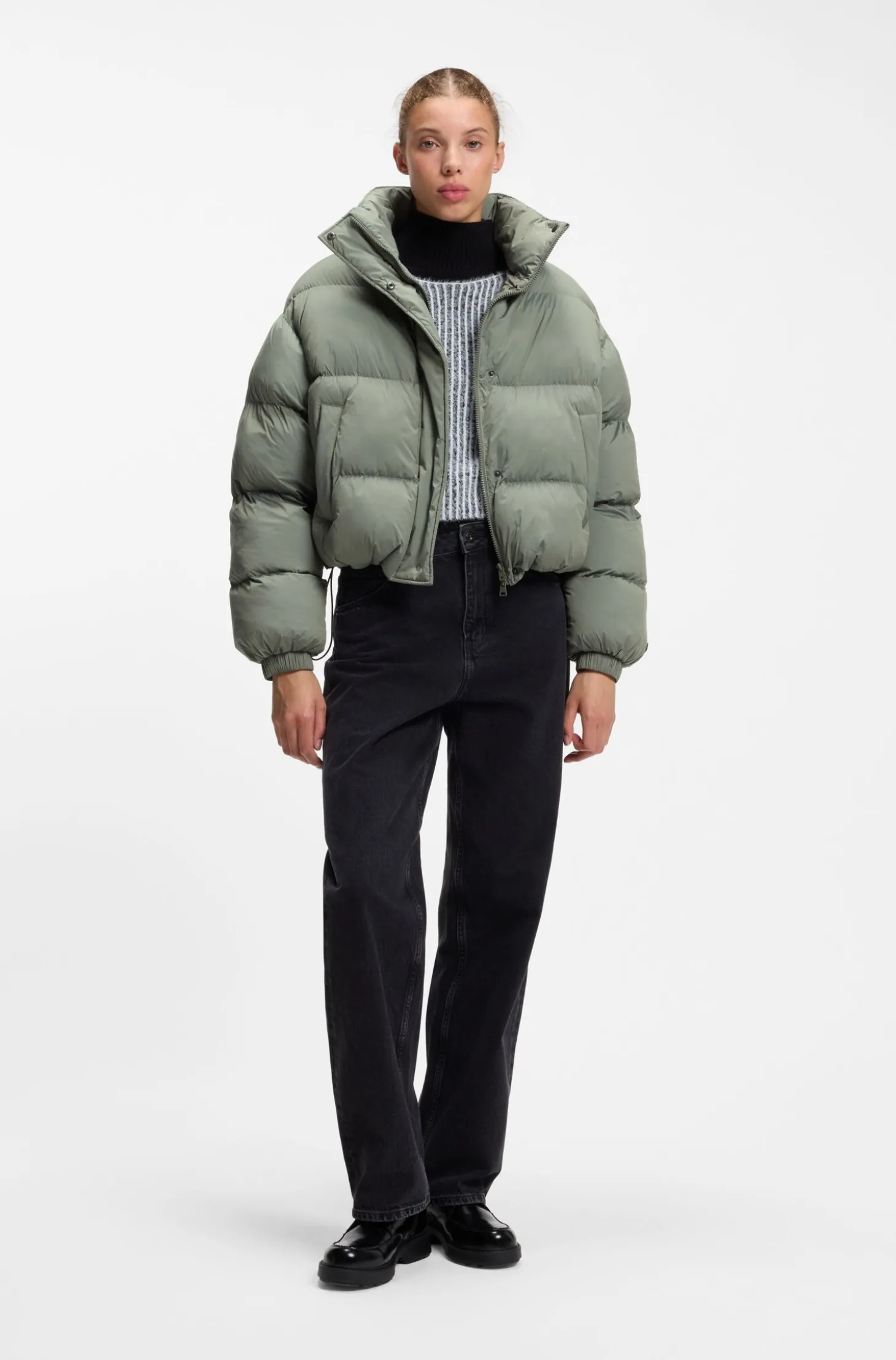 Wasserabweisende Steppjacke mit Stehkragen
