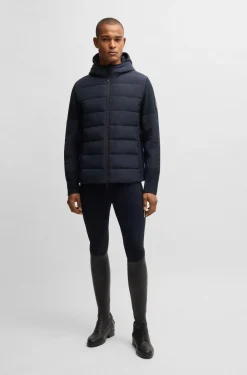 Wasserabweisende, wattierte Reitsport-Hybrid-Jacke