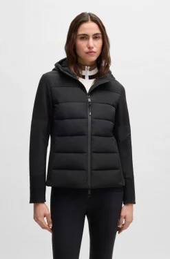 Wasserabweisende, wattierte Reitsport-Hybrid-Jacke