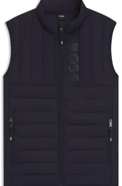 Wasserdichte Reitsport-Weste mit vertikalem Logo-Print